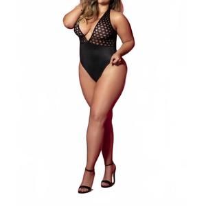 NEW MAPALE lira v-neck bodysuit - plus size in black